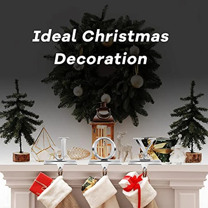 MCEAST Pack of 3 Christmas Stocking Holders Metal Mantel Stocking Clips Fireplace Stocking Hangers for Christams Decoration, Silver by MCEAST - Image 5