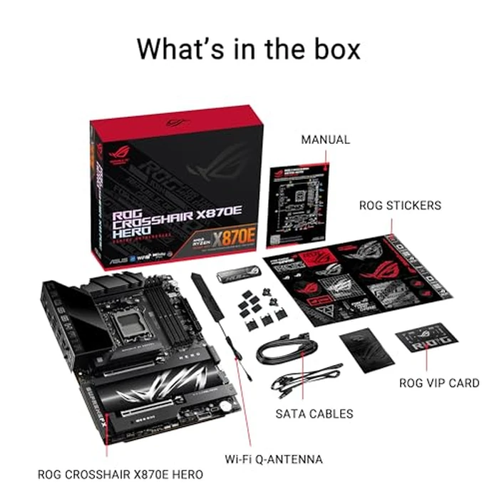 ASUS ROG Crosshair X870E Hero AMD X870E AM5 ATX Motherboard, Advanced AI PC Ready, 18+2+2 Power Stages, DDR5, PCIe(R) 5.0, 5X M.2, Wi-Fi 7, USB4(R), AI Overclocking, Core Flex, PCIe Slot Q-Release Slim by ASUS - Image 6