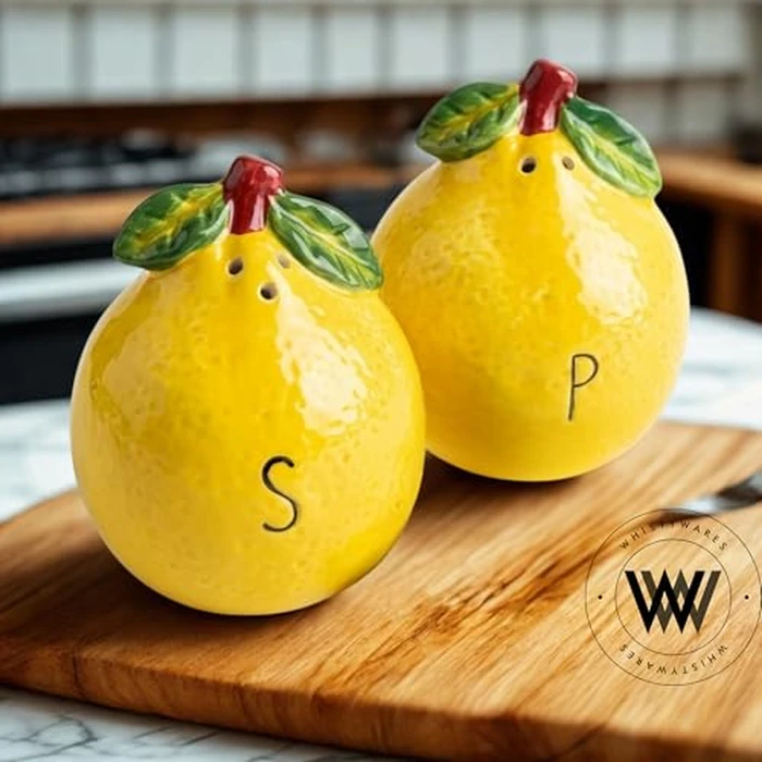 Whistywares Lemon Salt and Pepper Shakers Set - Colorful Ceramic Design - 200ml, 105g - Non-Fading, Dishwasher Safe, Easy Refill - Stable Base - Citrus Kitchen Essential, Home Decoration by WW WHISTYWARES - Image 5