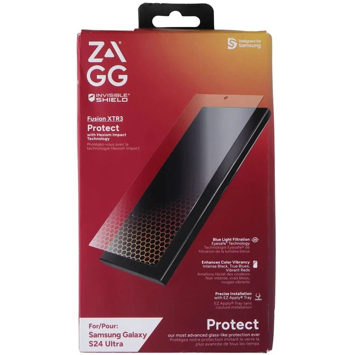 Zagg Invisible Shield Fusion XTR3 Screen Protector for Samsung Galaxy S24 Ultra - Clear by Zagg - Refurbished - Brand New condition - US$26.93