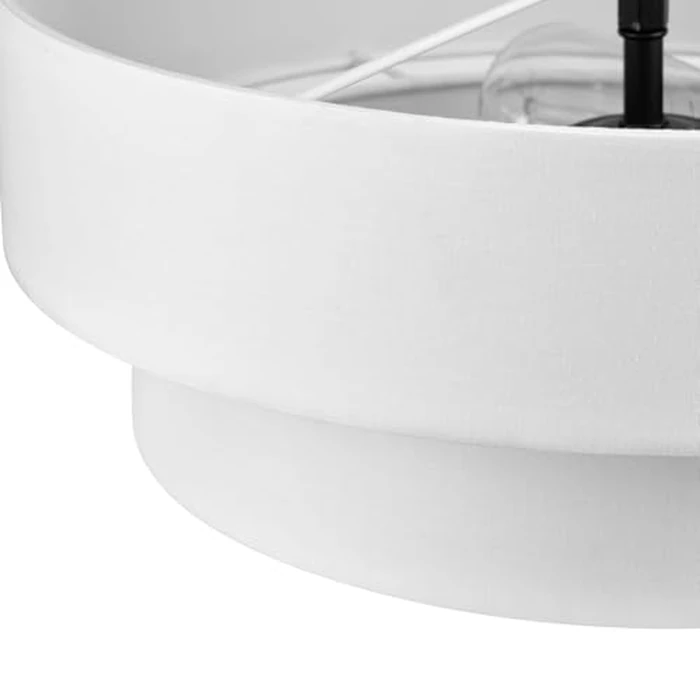 Globe Electric 66000138 2-Light Semi-Flush Mount Ceiling Light, Matte Black, 2-Tier, White Linen Shade, Home Improvement, Dining Room, Kitchen by Globe Electric - Image 5