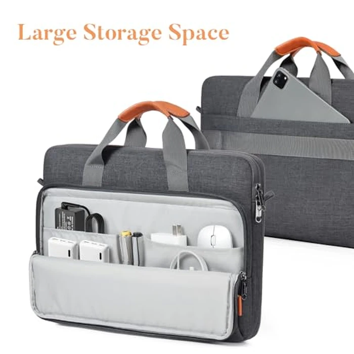 bagasin 15 15.6 16 inch Laptop Computer PC Shoulder Bag Carrying Case, Water-Repellent Fabric Briefcase, Lightweight Toploader, Business Casual or School by bagasin - Image 6