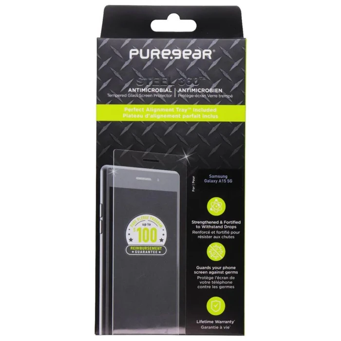 PureGear Steel 360 Series Tempered Glass Screen Protector for Galaxy A15 5G - Clear by PureGear - Refurbished - Brand New condition - US$8.28