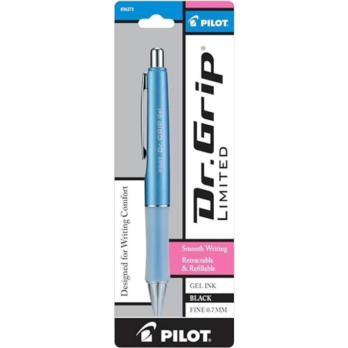 PILOT Dr. Grip Limited Refillable & Retractable Gel Pen, Fine Point, Black Ink, Single Pen - Ideal for School, Journaling & Office Writing by PILOT - Image 1