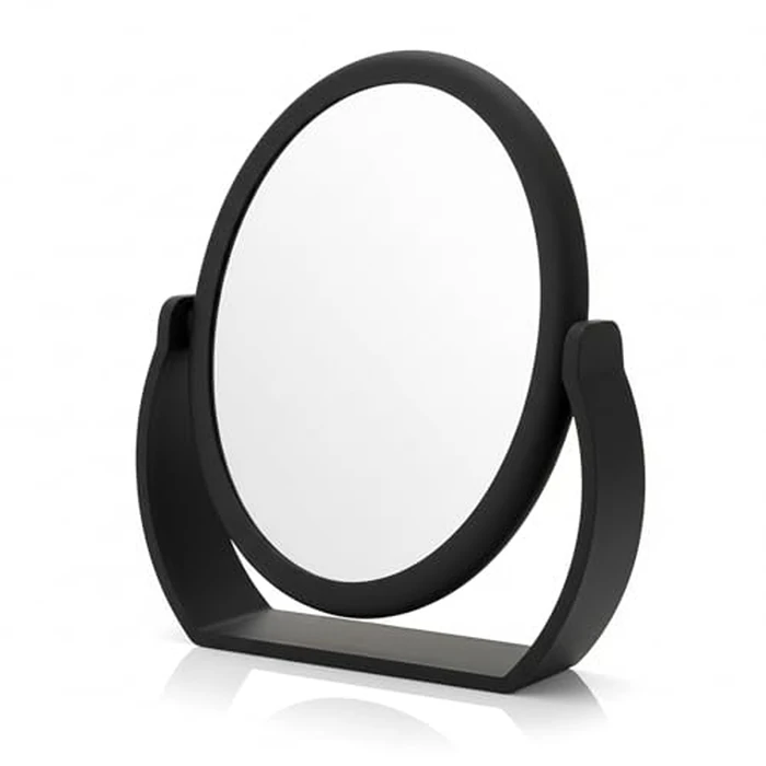 Danielle Creations Oval Soft Touch Vanity Mirror, Black, 1x/7x Magnification Makeup Mirror with Stand, Tabletop & Desk Mirror for Bathroom, Bedroom, Portable Beauty Use by DC DANIELLE - Used - Acceptable condition - CA$13.76