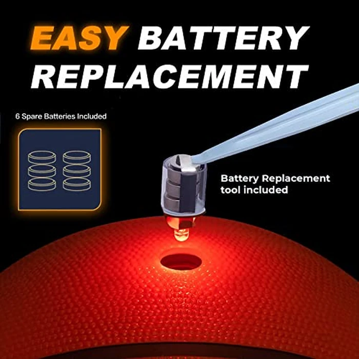 OMOTIYA Glow in The Dark Basketball, LED Light Up Basketball, Night Glowing Ball, Cool Sports Gear 8-12 Year Old, Toy Basketball Gifts Ideas & Games for Age 8, 9, 10, 11, 12, 13+ Kid Teens Boys Girls by OMOTIYA - Image 3