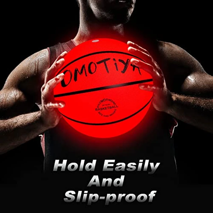 OMOTIYA Glow in The Dark Basketball, LED Light Up Basketball, Night Glowing Ball, Cool Sports Gear 8-12 Year Old, Toy Basketball Gifts Ideas & Games for Age 8, 9, 10, 11, 12, 13+ Kid Teens Boys Girls by OMOTIYA - Image 7