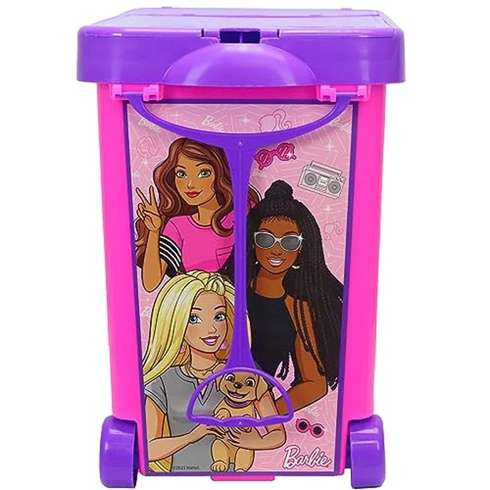 Barbie Store It All! Rolling Storage Bin - Extra-Large Organizer Case with Wheels & Handle for Barbie Dolls, Clothes, Accessories & Playsets - Pink Portable Travel Toy Box by Barbie - Used - Very Good condition - US$26.75