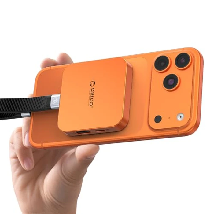 ORICO 10Gbps Magnetic M.2 Docking Station, 6-in-1 USB C HUB & M.2 2230 NVMe Enclosure with HDMI 4K@60Hz, USB-A&C 3.2, 100W PD, AUX, USBC Dock for iPhone 17/16/15 Pro/Pro Max by ORICO - Image 2