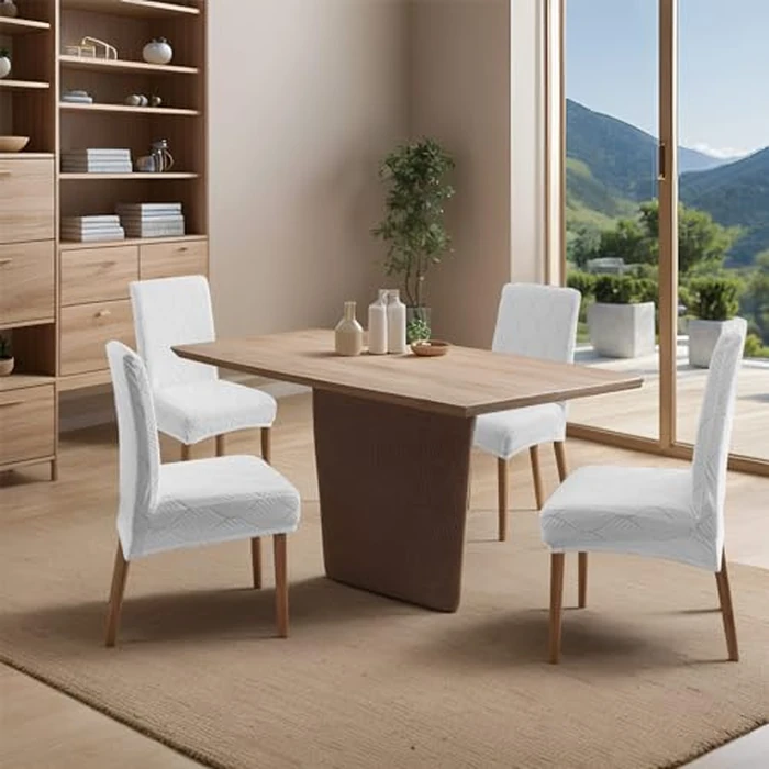 YUEANG Waterproof Dining Chair Covers, Chair Covers for Dining Room, Stretch Chair Covers Parsons Chair Slipcover, Removable, Washable for Dining Room Kitchen Chair Protector Cover by YUEANG - Image 2