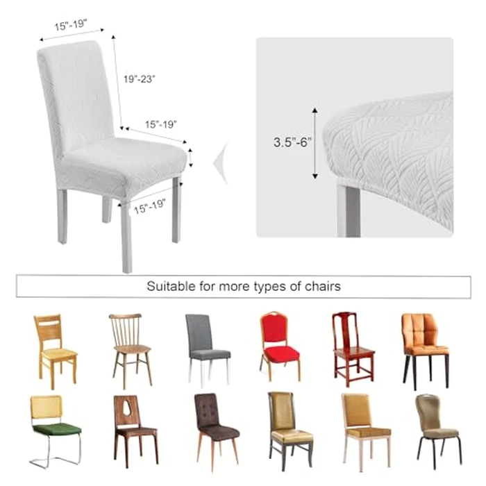 YUEANG Waterproof Dining Chair Covers, Chair Covers for Dining Room, Stretch Chair Covers Parsons Chair Slipcover, Removable, Washable for Dining Room Kitchen Chair Protector Cover by YUEANG - Image 6