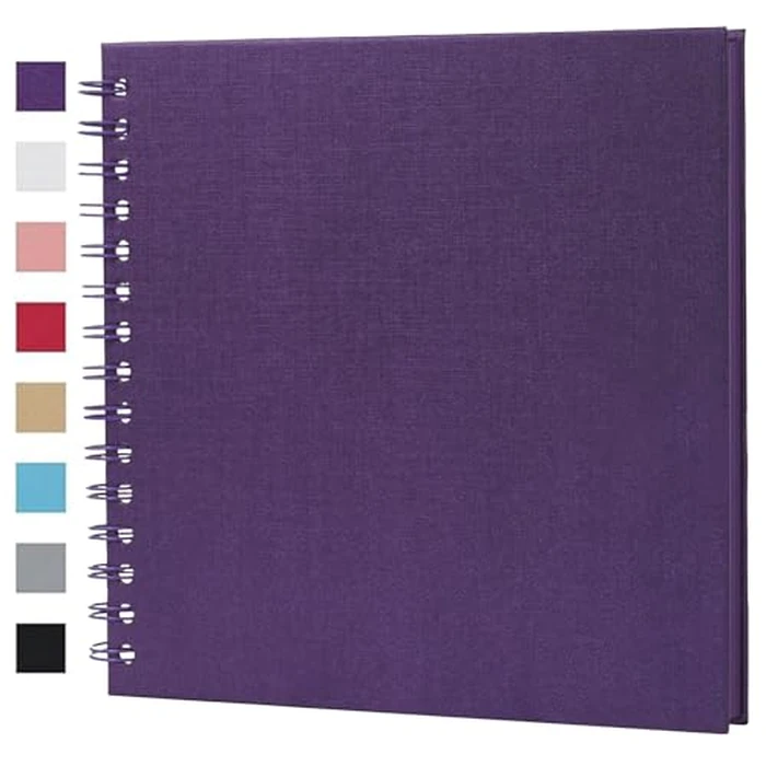 Finksy 8 x 8 Inch DIY Scrapbook Photo Album Purple 40 Pages Hardcover Kraft Blank Memory Book for Wedding and Anniversary Family by Finksy - Image 1