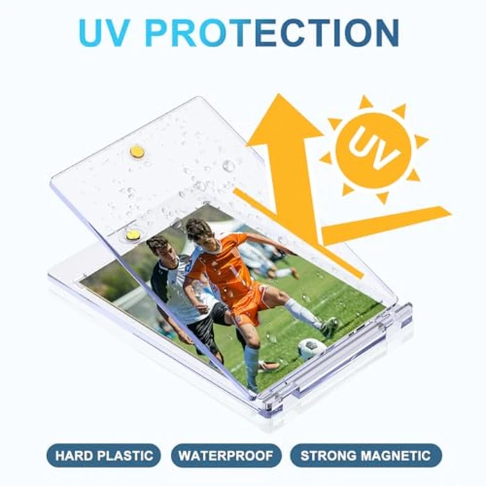 ToBeAce 50pcs Magnetic Card Holders for Trading Cards, 35pt One Card Holder Touch, Card Protectors Hard Plastic, U-V Protection Baseball Card Holder, Magnetic Card Case for Sports Cards,Standard Cards by ToBeAce - Image 4