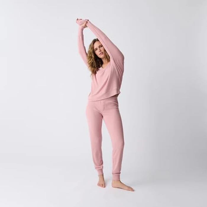 P.J. Salvage Women's Textured Essentials Jammie Pant, Rosewood, Small by PJ Salvage - Image 2