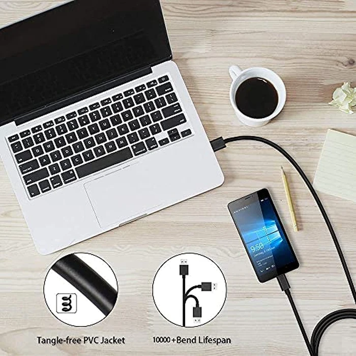 DEEGO Micro USB Cable, 2Pack Extra Long Android Charger Cable 10Ft 6Ft, Charger Cord Fast Android USB Charging Cable Compatible with Samsung Galaxy S7 Edge S6 S5 and More by DEEGO - Image 5