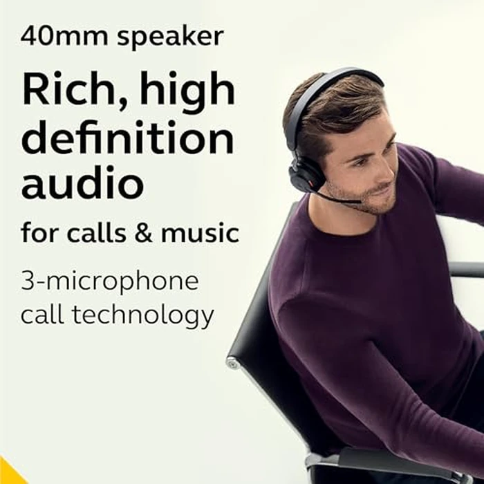 Jabra Evolve2 65 MS Wireless Headset with Link380a, Mono, Black - Wireless Bluetooth Headset for Calls and Music, 37 Hours of Battery Life, Passive Noise Cancelling Headphones by Jabra - Image 3