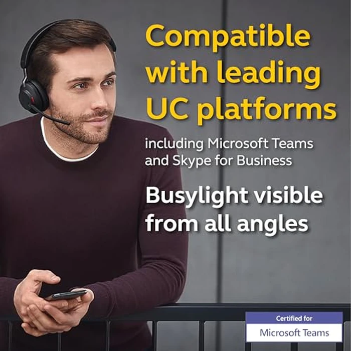 Jabra Evolve2 65 MS Wireless Headset with Link380a, Mono, Black - Wireless Bluetooth Headset for Calls and Music, 37 Hours of Battery Life, Passive Noise Cancelling Headphones by Jabra - Image 6