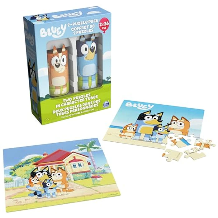 Spin Master Games, Bluey Puzzles 2-Pack, 36 Pieces, Kids Puzzles, Bluey Toys, Preschool Puzzles, for Ages 3 & Up by Bluey - Used - Like New condition - US$9.44