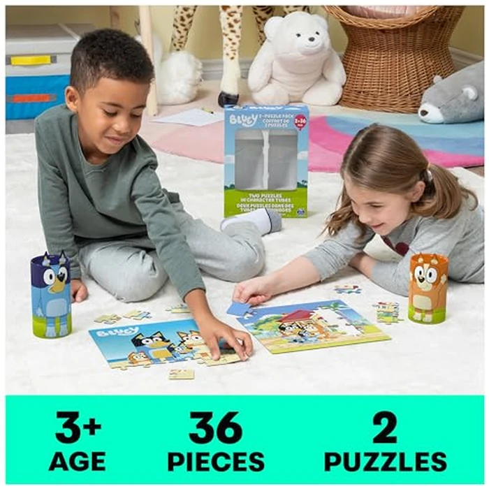 Spin Master Games, Bluey Puzzles 2-Pack, 36 Pieces, Kids Puzzles, Bluey Toys, Preschool Puzzles, for Ages 3 & Up by Bluey - Image 2