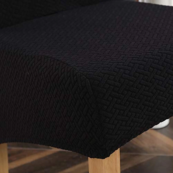 Large Size High Back Strench Knitted Dining Chair Covers Set of 6, Elastic Kitchen Chair Slipcovers Removable Nonslip for Hotel Dining Room Ceremony Banquet Wedding Party (Black, 6 Pack) by Elehealthy - Image 8