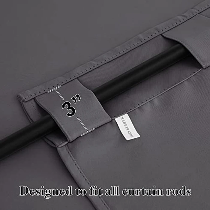 RYB HOME Blackout Curtains 80 inches Long Thermal Insulating Large Window Curtains for Living Room Sliding Glass Door Dining Home Office Backdrop, Grey, W 42 x L 80 per Panel, 2 Panels by RYB HOME - Image 3