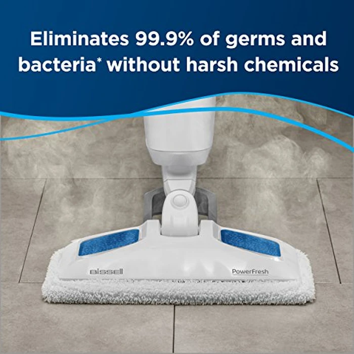 BISSELL PowerFresh Steam Mop with Natural Floor Sanitization, Kills 99.9% of Germs Without Chemicals, Flip-Down Scrubber, SmartSet Steam Control, Hardwood Tile and Sealed Floor Cleaner, 19401 by Bissell - Image 3