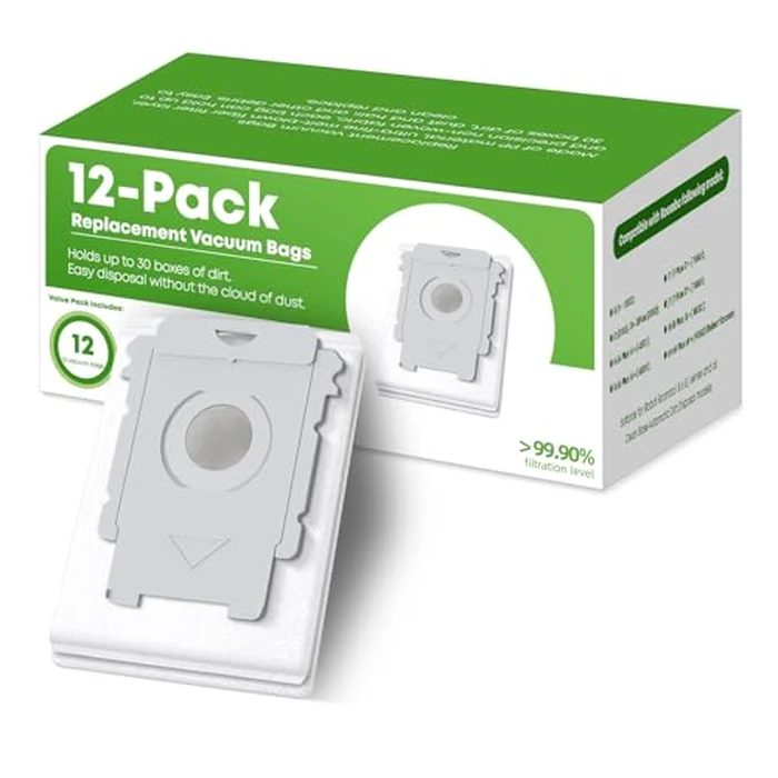 VBN 12 Pack Replacement Roomba Vacuum Bags, Compatible with iRobot Roomba 104 105 405 504 505 705 Combo 10 Max, i7+ i3+ i4+ i6+ i8+ j7+ s9+, i s j Series, All Clean Base Automatic Dirt Disposal Bags by VBN - Used - Very Good condition