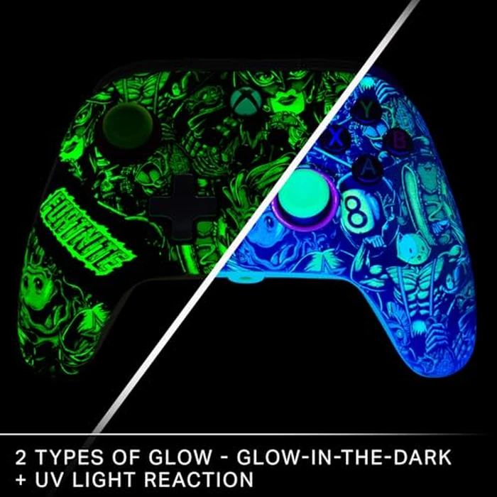 PowerA Advantage Wired Controller for Xbox Series X|S - Fortnite Glow, gamepad, wired video game controller, gaming controller, USB-C, Works with Xbox One, Officially Licensed by Power A - Image 4