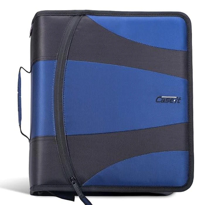 Case-it The Dual 2.0 Zipper Binder - Two 2 Inch D-Rings - 5 Subject File Folder - Multiple Pockets - 800 Sheet Capacity - Comes with Shoulder Strap - Blue Dual-301 by Case it - Image 1