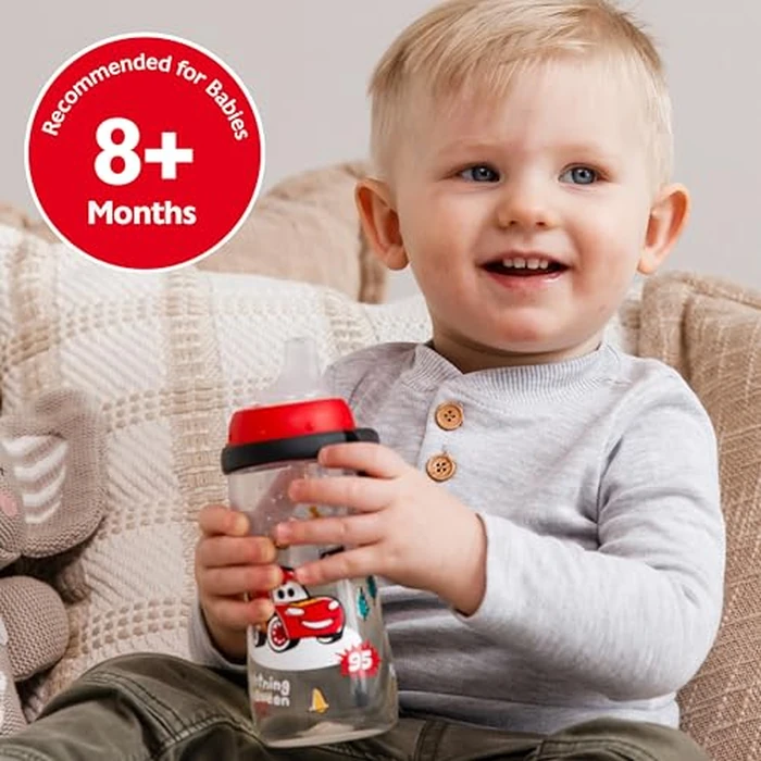 NUK Active Sippy Cup, 10 oz, 2 Pack, Disney's Cars, Lightning McQueen, BPA-Free, Spill-Proof, Transition Cup by NUK - Image 3