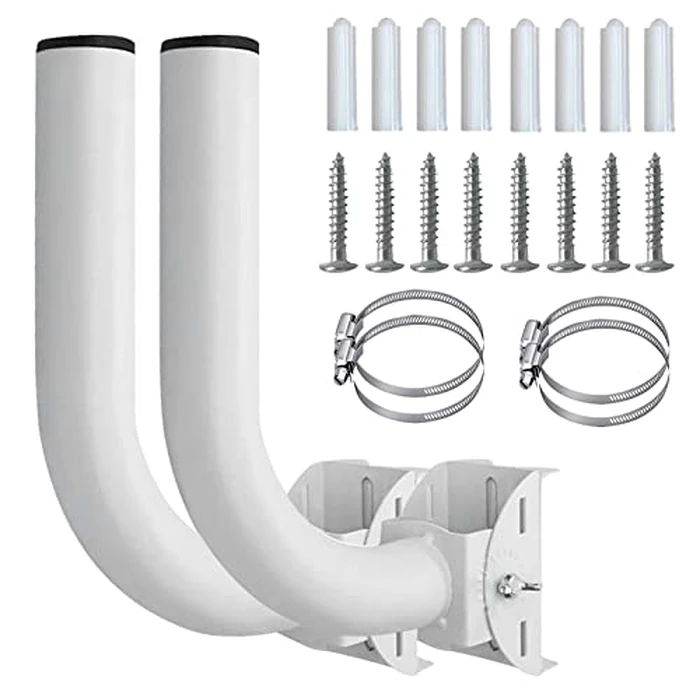 Universal Wireless Bridge Bracket Mount, J Pole Mount Accessory for Outside TV Antenna, Pole and Wall-Mounted Mount for Outdoor AP Access Point Client Bridge CPE(2 Pack) by Yiishuiil - Used - Good condition