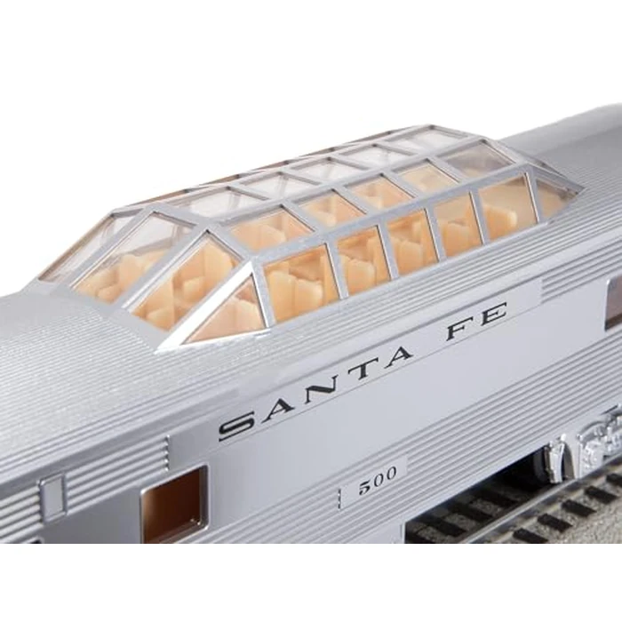 Lionel 684725 Santa Fe Add-On Vista Dome Car, O Gauge, Silver, Gray, Tan, black by Lionel - Image 3