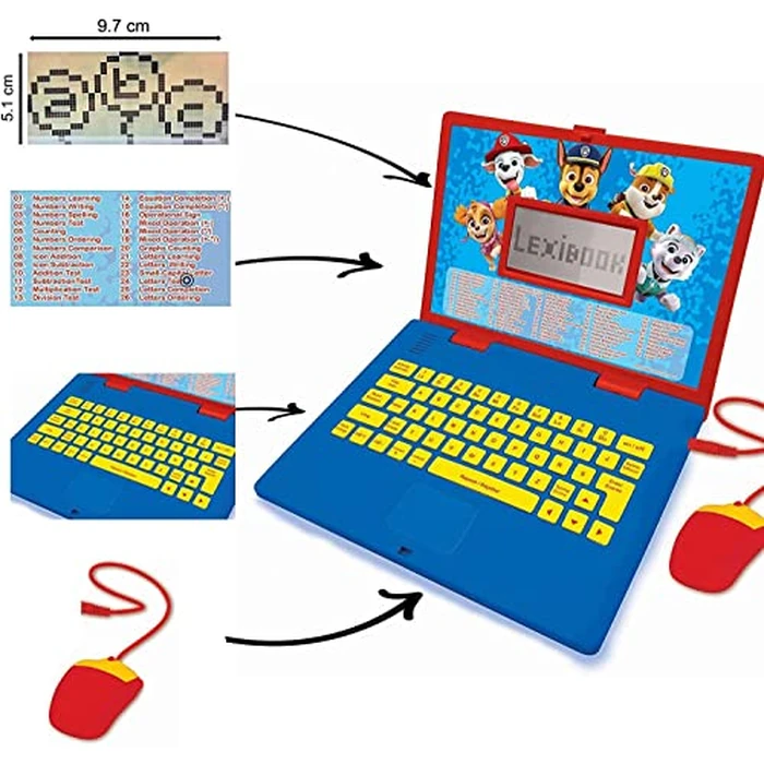 LEXiBOOK Paw Patrol - Educational and Bilingual Laptop Spanish/English - Toy for Child Kid (Boys & Girls) 124 Activities, Learn Play Games and Music with Chase Marshall - Red/Blue JC598PAi2 by LEXiBOOK - Image 5