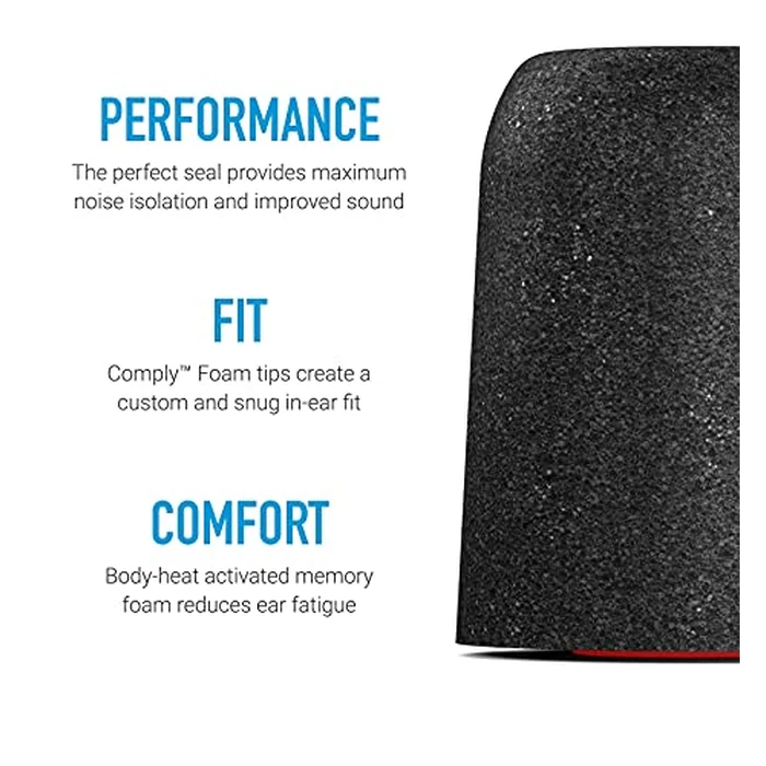 Comply P-Series | Memory Foam Replacement Ear Tips Designed for Etymotic, NuForce, ISOtunes PRO, Q-Jays, & More | Superior Noise Isolation, Ultimate Comfort, Secure Fit | Black, Medium (3 Pairs) by COMPLY - Image 2