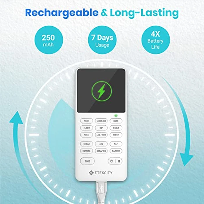 Etekcity 4-Channel Rechargeable TENS Unit,FSA-HSA Eligible Muscle Stimulator for Pain Relief, After-Exercise Relaxation, Physical Therapy, 8 Electrode Pads, Back,Neck,Shoulder,Sciatica, Period Cramps by Etekcity - Image 5