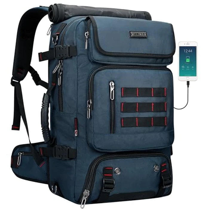 WITZMAN Carry on Travel Backpack for Men Airline Approved Convertible Nylon Duffle Backpack Luggage Bag(B682 Blue) by WITZMAN - Used - Very Good condition - CA$122.10