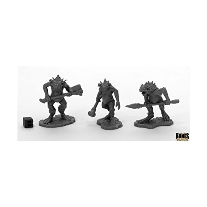 Reaper Miniatures Troglodytes (3) #44046 Bones Black Unpainted Plastic Figure by Reaper - Used - Like New condition - US$12.45