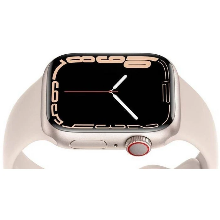 Apple Watch Series 7 (Cellular + GPS) - 32GB - 45mm - Starlight Aluminum Case with Starlight Rubber Sport Band by Apple - Image 5