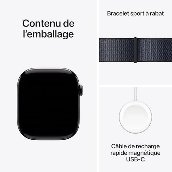 Apple Watch Series 10 [GPS 46mm] Smartwatch with Jet Black Aluminium Case with Ink Sport Loop. Fitness Tracker, ECG App, Always-On Retina Display, Water-Resistant by Apple - Image 6