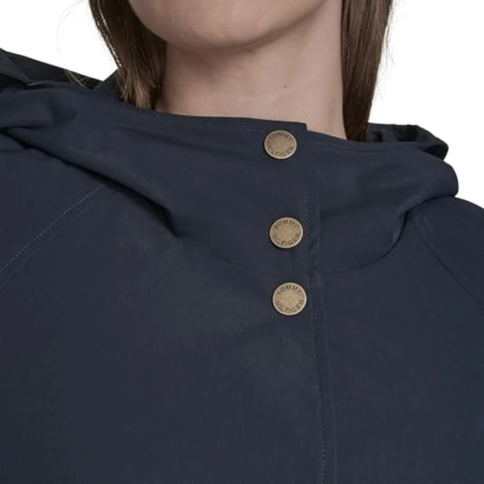 Tommy Hilfiger Women's Snap Front Raincoat, Navy, S by Tommy Hilfiger - Image 2