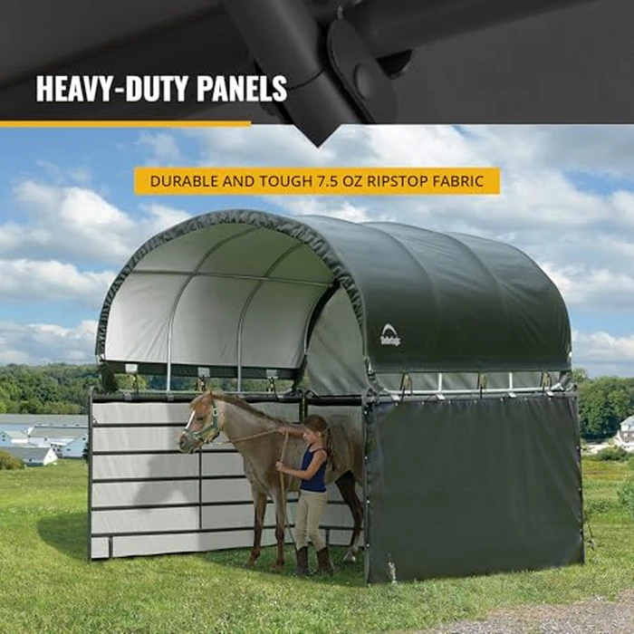 ShelterLogic 51483 10' X 10' Corral Shelter Enclosure Kit, Green by ShelterLogic - Image 3