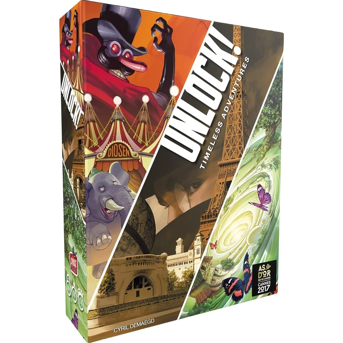 Unlock! - Timeless Adventures (Français) - Jeux de Société - Coopératif/Escape Room - Résolvez Trois Nouvelles Énigmes Captivantes - 10 ans et + - 1 à 6 Joueurs - 60 Minutes - créé par Asmodee by Asmodee - Used - Acceptable condition