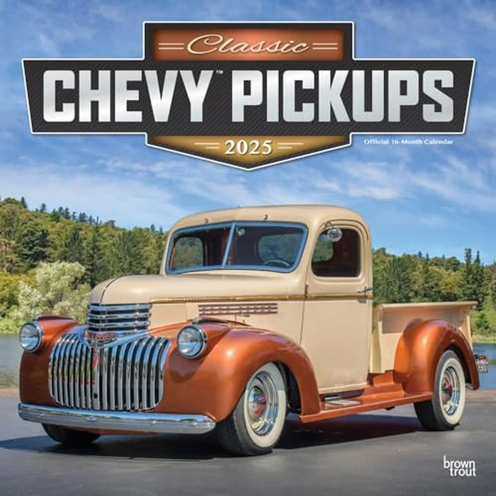 Classic Chevy Pickups OFFICIAL | 2025 12 x 24 Inch Monthly Square Wall Calendar | Foil Stamped Cover | BrownTrout | Chevrolet Motor Truck by BrownTrout - Used - Very Good condition - CA$6.44