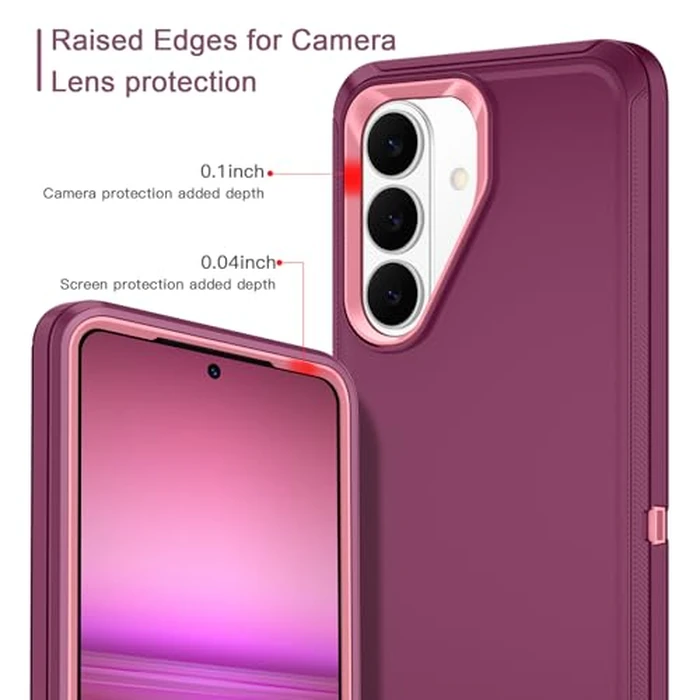 I-HONVA for Samsung Galaxy S26 Plus Case Shockproof Dust/Drop Proof 3-Layer Full Body Protection [Without Screen Protector] Rugged Heavy Duty Cover Case for Galaxy S26 Plus 6.7",Purple/Pink by I-HONVA - Image 2