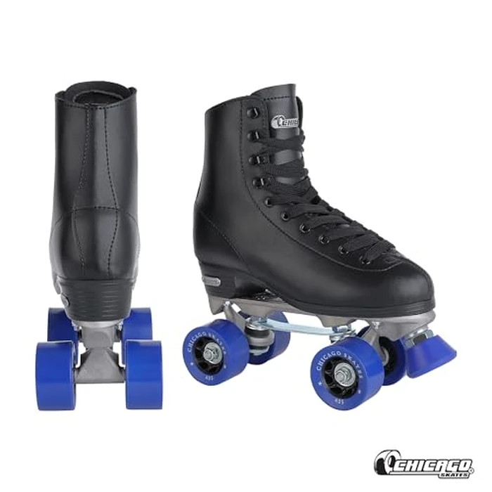 CHICAGO Skates Premium Black Quad Roller Skates for Boys and Men Beginners Classic Adjustable High-Top Design for Indoor or Outdoor Skates and Roller Derby by Chicago Skates - Image 2