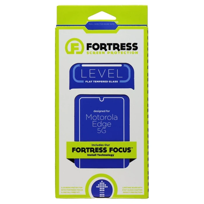 Fortress Level Flat Tempered Glass Screen Protector for Motorola Edge 5G (2021) - Clear by Fortress - Refurbished - Brand New condition