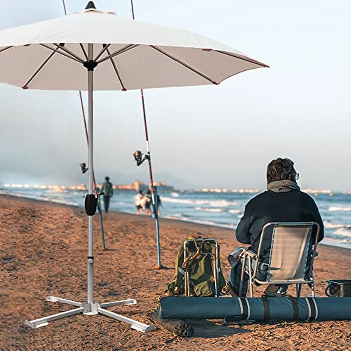 Foldable Portable Beach Umbrella Stand-Portable Patio Umbrella Base Holder,Outdoor Sunshade Anchor Size PLUS Thickened,Rust Free Tempered Iron Umbrella Stand for Courtyard,Swimming Pool,Beach,Grass by MILIMOLI - Image 3