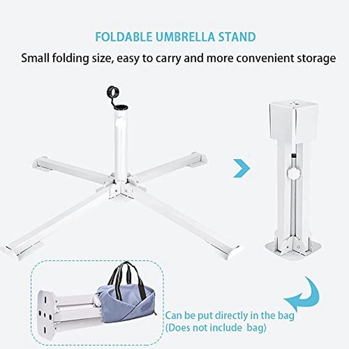 Foldable Portable Beach Umbrella Stand-Portable Patio Umbrella Base Holder,Outdoor Sunshade Anchor Size PLUS Thickened,Rust Free Tempered Iron Umbrella Stand for Courtyard,Swimming Pool,Beach,Grass by MILIMOLI - Image 6