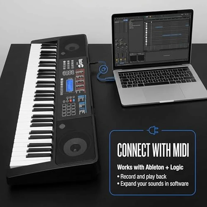 RockJam RJ761 61 Key Keyboard Piano with Keyboard Bench, Digital Piano Stool, Sustain Pedal, Headphones & Lessons by RockJam - Image 5