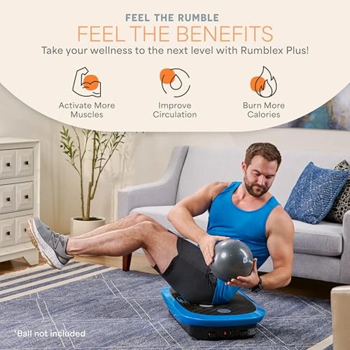 LifePro Rumblex Plus 4D Vibration Plate Exercise Machine - Triple Motor Oscillation, Linear, Pulsation + 3D/4D Motion Vibration Platform/Whole Body Vibration Machine for Weight Loss & Shaping. (Blue) by LifePro - Image 3